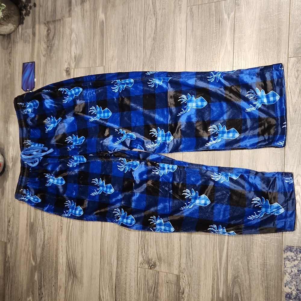 NWT Property of Bottoms Out est. 1983 BUCK Men's sz XL cozy mink fleece pants